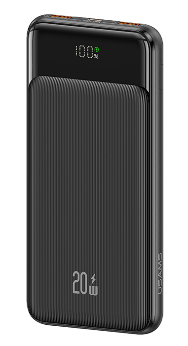 USAMS power bank US-CD197, 3x θύρες εξόδου, 10000mAh, 20W, μαύρο