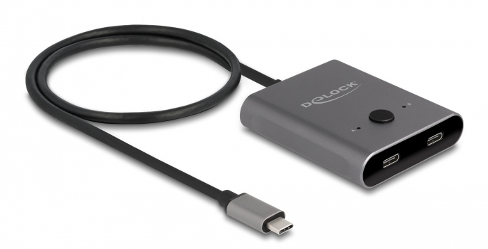 DELOCK USB-C switch 11500, 2 σε 1, bidirectional, 8K, 10Gbps, γκρι