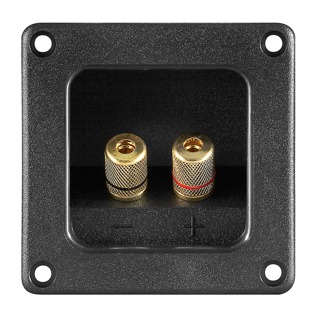 GOOBAY τερματικό ηχείου 6mm ή banana plug 4mm 11698, τετράγωνο, μαύρο