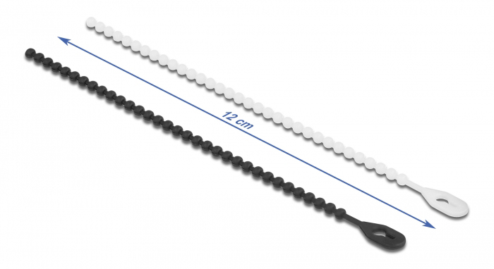 DELOCK reusable δεματικά καλωδίων 19506, 120×3.6mm, μαύρο-λευκό, 100τμχ