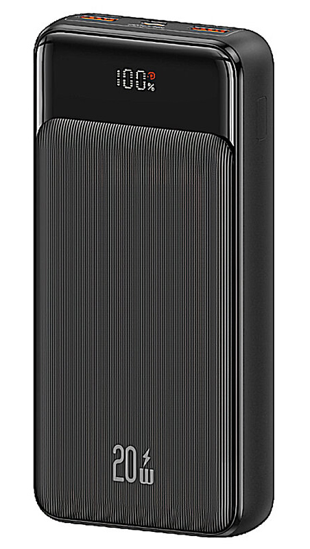 USAMS power bank US-CD199, 3x θύρες εξόδου, 20000mAh, 20W, μαύρο