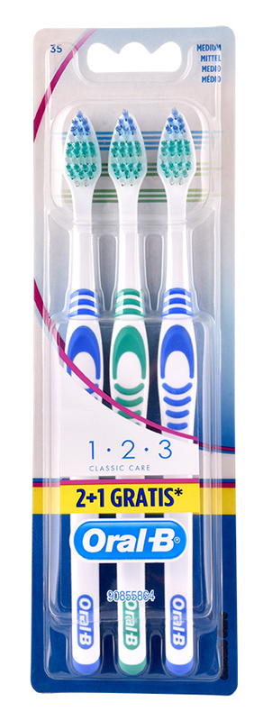 ORAL-B οδοντόβουρτσα Classic Care, medium, ποικιλία χρωμάτων, 3τμχ