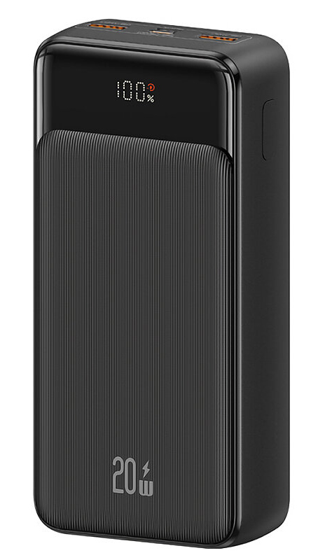 USAMS power bank US-CD201, 3x θύρες εξόδου, 30000mAh, 20W, μαύρο