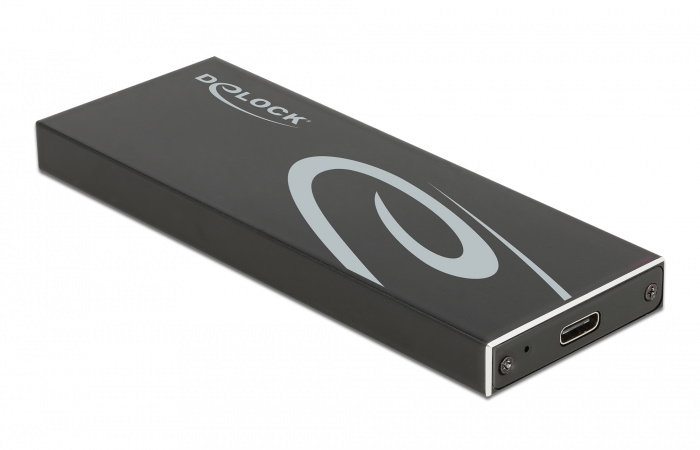 DELOCK θήκη για Μ.2 SATA SSD 42003, USB-C, 10Gbps, μαύρη