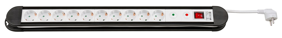 GOOBAY πολύπριζο 51318, 10x schuko, 16A, 1.4m, μαύρο