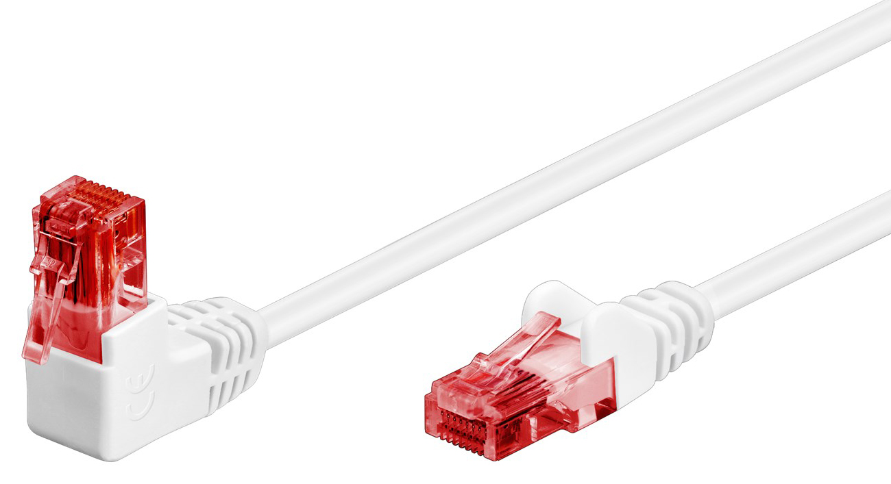 GOOBAY καλώδιο δικτύου 51520, CAT 6 U/UTP, γωνιακό, CCA, 0.25m, λευκό