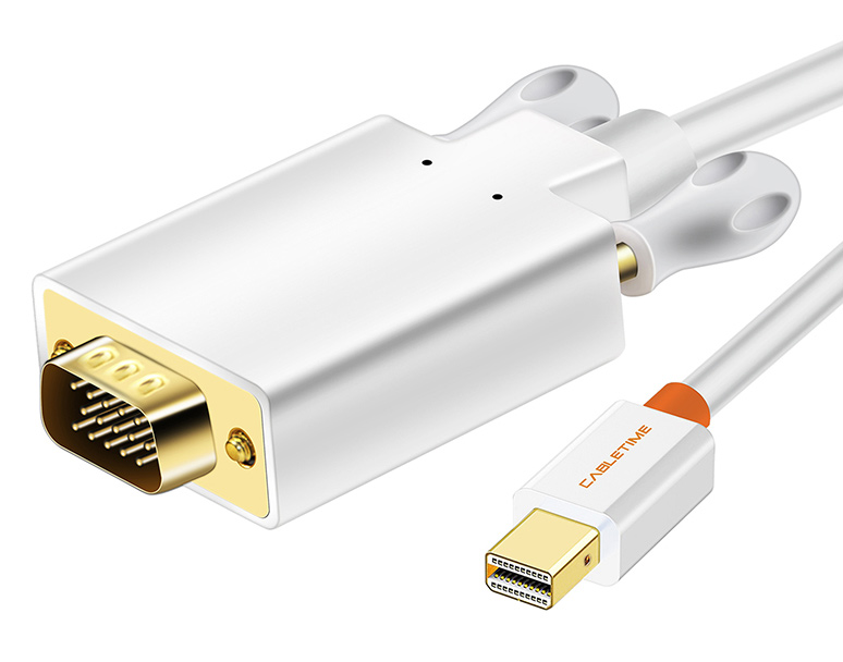 CABLETIME καλώδιο Mini DisplayPort σε VGA CT-05G, 1080p, 1.8m, λευκό