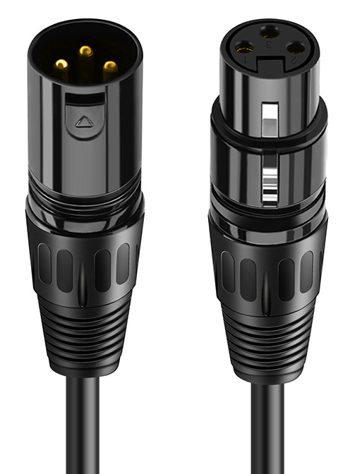 CABLETIME καλώδιο μικροφώνου XLR 11B24, 3-pin, 24AWG, 3m, μαύρο