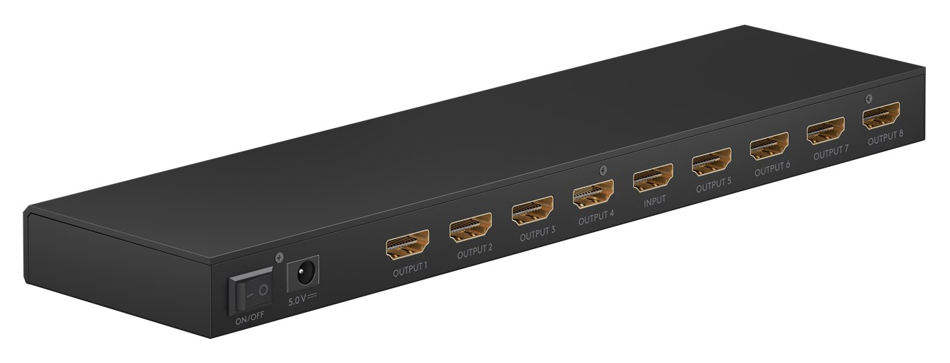 GOOBAY HDMI splitter 58484, 1-in σε 8-out, 4K/60Hz, μαύρο