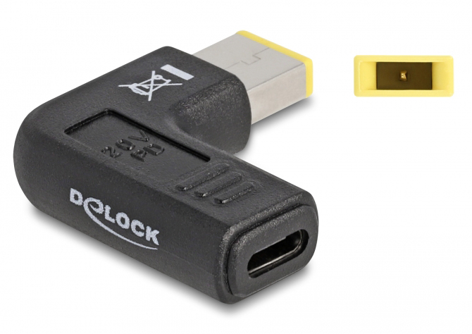 DELOCK αντάπτορας τροφοδοσίας 60003 USB-C σε Lenovo 11×4.5mm, 90°, μαύρο
