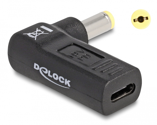 DELOCK αντάπτορας τροφοδοσίας 60009 USB-C σε Acer 5.5×1.7mm, 90°, μαύρος