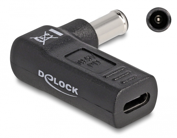 DELOCK αντάπτορας τροφοδοσίας 60014, USB-C σε Sony 6×4.3mm, 90°, μαύρος
