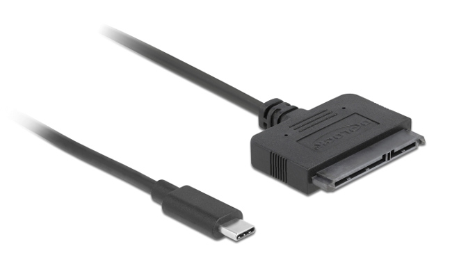 DELOCK καλώδιο σύνδεσης HDD/SSD 63803, USB-C σε SATA, 6Gbps, 50cm, μαύρο