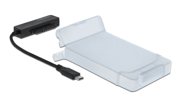 DELOCK αντάπτορας USB-C σε SATA 64084 με θήκη για 2.5″ HDD/SSD, 6Gbps