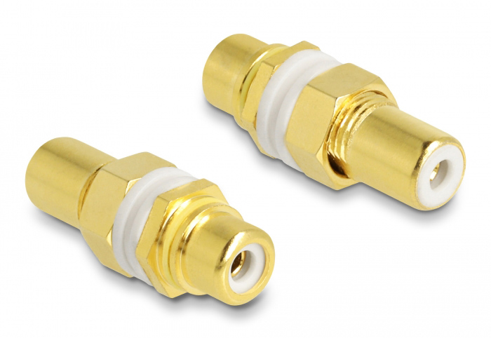DELOCK αντάπτορας ήχου RCA 64141, με λευκό δακτύλιο, χρυσός