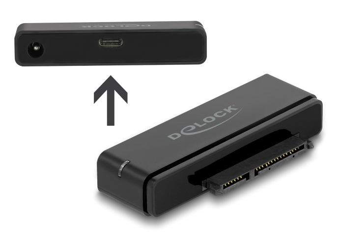 DELOCK αντάπτορας USB-C σε SATA 22-pin 64188, 6Gbps, καλώδιο USB, μαύρος