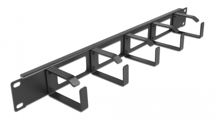 DELOCK cable management 66659 για rack 19″/1U, 5x γάντζοι, μαύρο