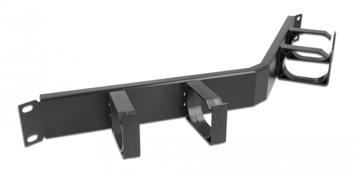DELOCK cable management 66667, rack 19″/1U, 4x γάντζοι, γωνιακό, μαύρο