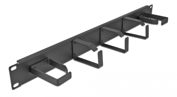 DELOCK cable management 66848 για rack 19″/1U, 5x γάντζοι, μαύρο