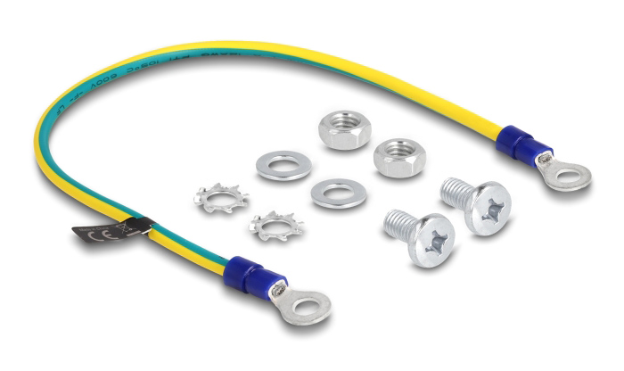 DELOCK καλώδιο γείωσης 66866 για καμπίνα δικτύου, 14 AWG, 30cm