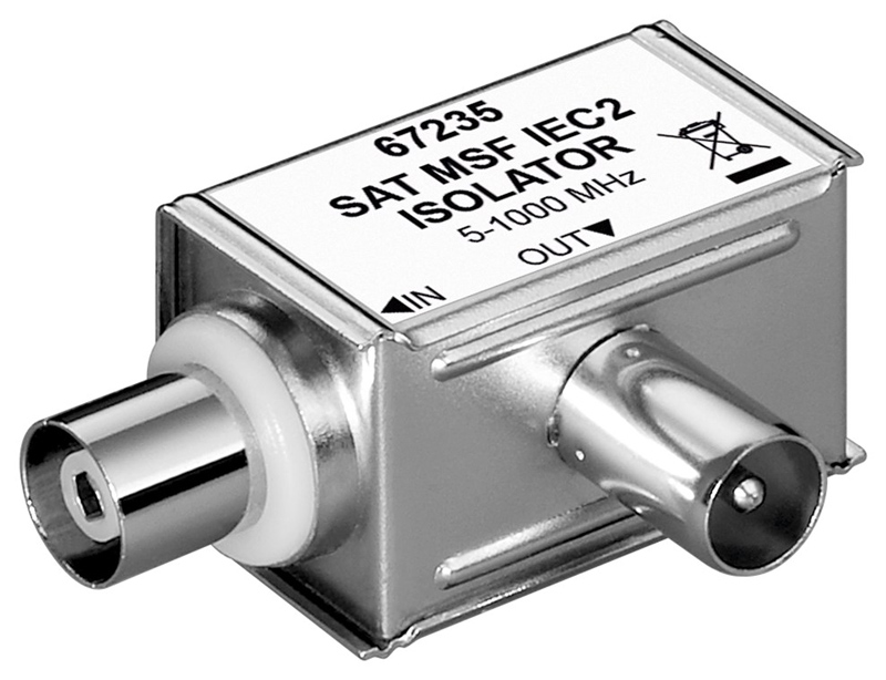 GOOBAY SAT isolator 67235, γωνιακό, 5MHz – 1000MHz, ασημί