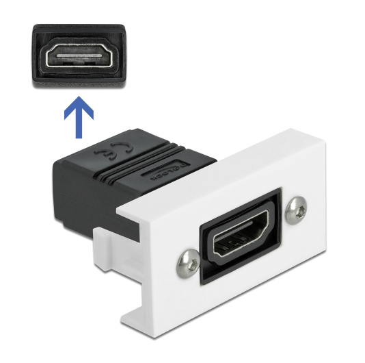 DELOCK module HDMI Easy 45 81303, 4K, 22.5x45mm, λευκό