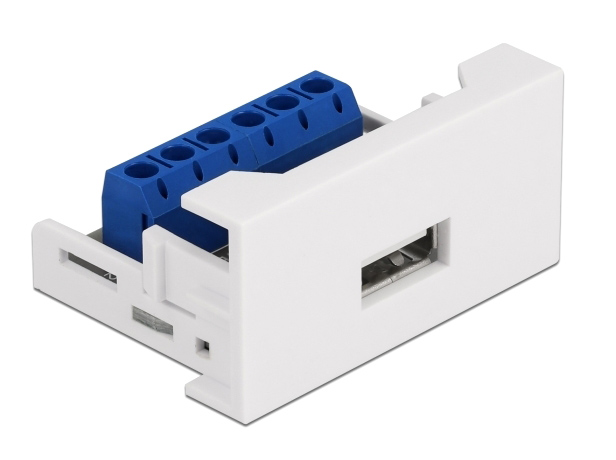 DELOCK module USB σε terminal block Easy 45 81343, 22.5x45mm, λευκό