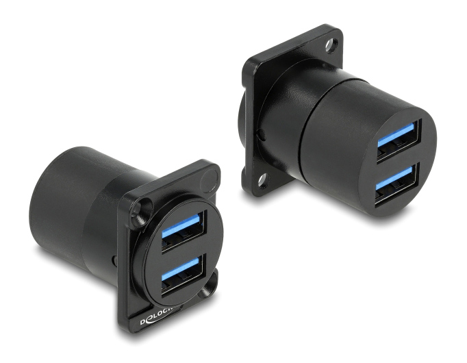 DELOCK module 2x USB 87813 για D-Type υποδοχές, 5Gbps, μαύρο