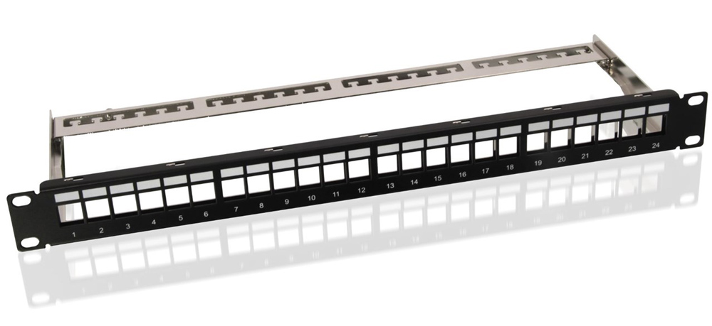 GOOBAY Keystone patch panel 95743, 19″/1U, 24x ports, μαύρo