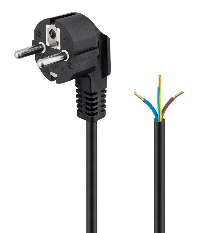 GOOBAY καλώδιο τροφοδοσίας 96033, γωνιακό, 1mm², 3m, μαύρο