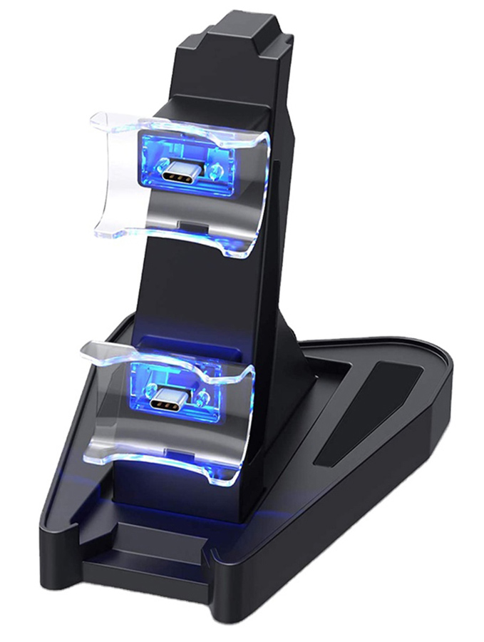 Βάση φόρτισης gamepad AK286C για 2x PS5 DualSense, μαύρη
