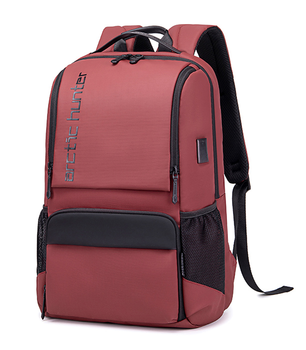 ARCTIC HUNTER τσάντα πλάτης B00532, θήκη laptop 15.6″, USB, 28L, κόκκινη