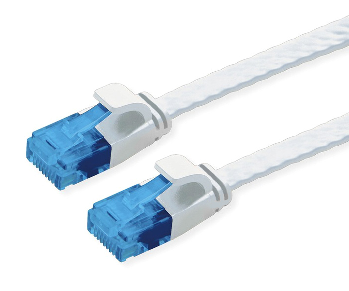 POWERTECH καλώδιο δικτύου CAB-N333, flat, Cat 6a U/UTP, 2m, λευκό