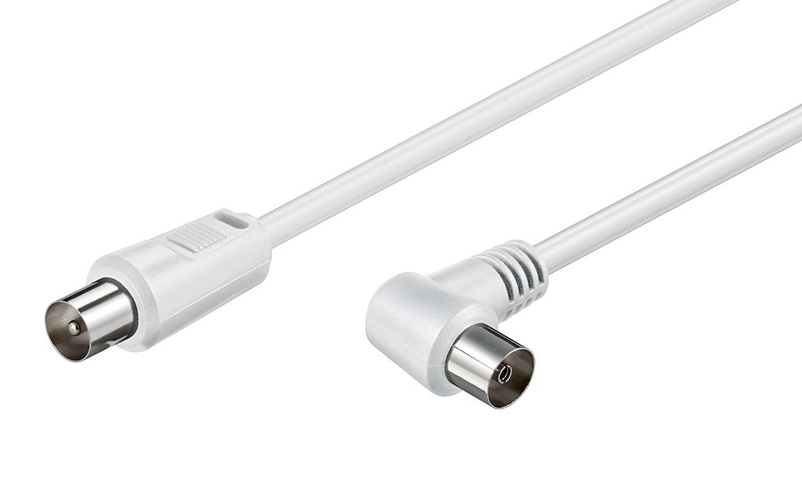 POWERTECH καλώδιο κεραίας CAB-V023, αρσενικό σε θηλυκό 90°, 3m, λευκό