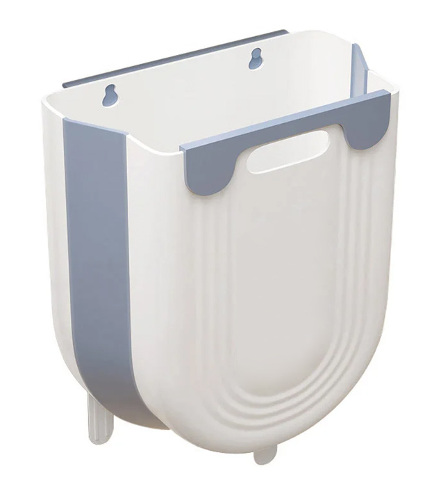 Πτυσσόμενος κάδος απορριμμάτων CLN-0051, 10L, 22.5×16.5×28.5cm, μπλε