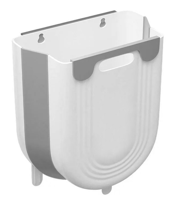 Πτυσσόμενος κάδος απορριμμάτων CLN-0052, 10L, 22.5×16.5×28.5cm, γκρι