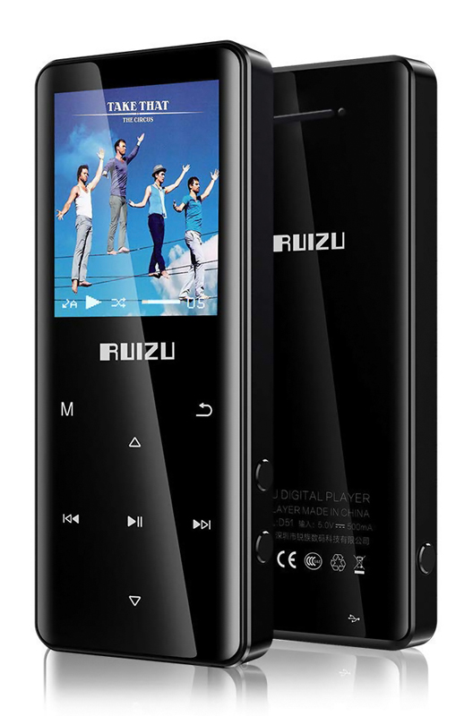 RUIZU MP3 player D51 με ηχείο, 1.8″, 8GB, BT, ελληνικό μενού, μαύρο