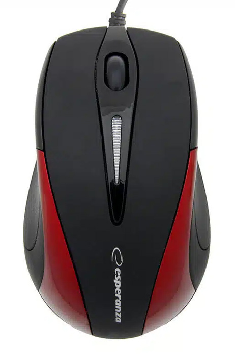 ESPERANZA ενσύρματο ποντίκι EM102R, οπτικό 1000DPI, USB, μαύρο/κόκκινο