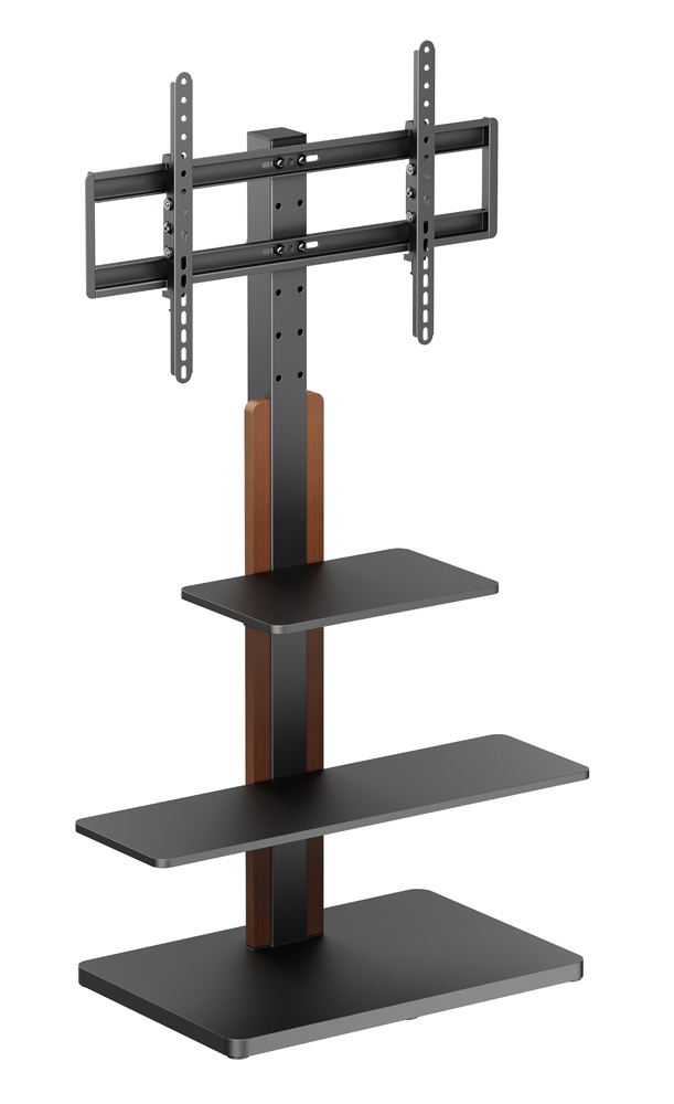 BRATECK βάση δαπέδου FS52-46T-02 για τηλεόραση 32-75″ έως 40kg, με ράφια
