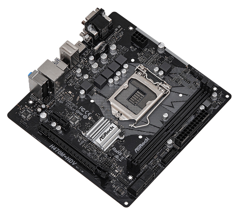 ASROCK μητρική H470M-HDV, 2x DDR4, s1200, USB 3.2, mATX