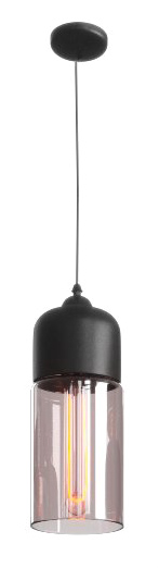 POWERTECH φωτιστικό οροφής HLL-0029, E27, Φ13, γυάλινο, μαύρο