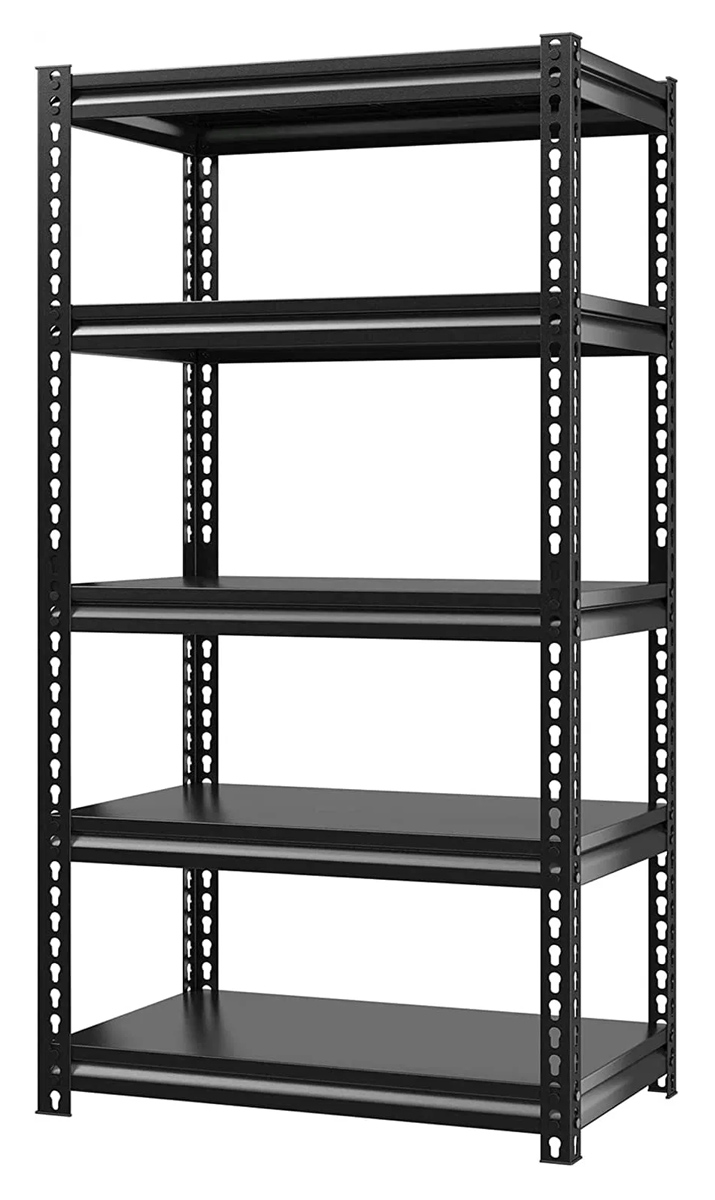 HOME USE μεταλλική ραφιέρα HUH-0178 με 5 ράφια, 90x40x180cm, μαύρη