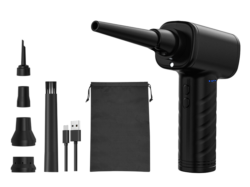 KINZIR ηλεκτρικό air duster AD19 με LED φακό, 70W, 6000mAh, μαύρο