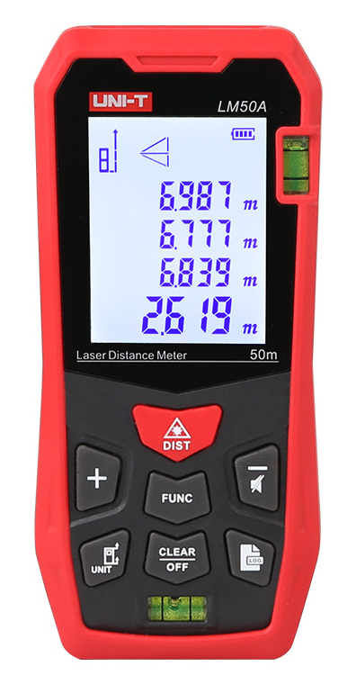 UNI-T laser μετρητής απόστασης LM50A, m/ft/in, 50m