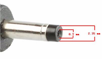 POWERTECH βύσμα για φορτιστή Asus laptop, M21, 19V, 2.35×0.7mm