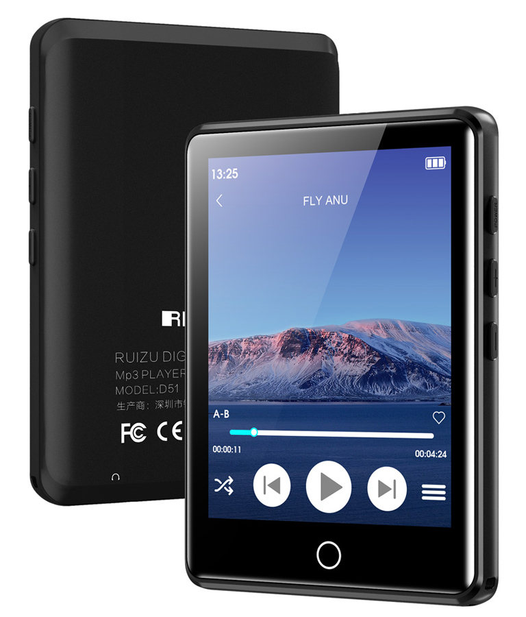 RUIZU MP3 player M6 με οθόνη αφής 2.8″, 8GB, ελληνικό μενού, μαύρο
