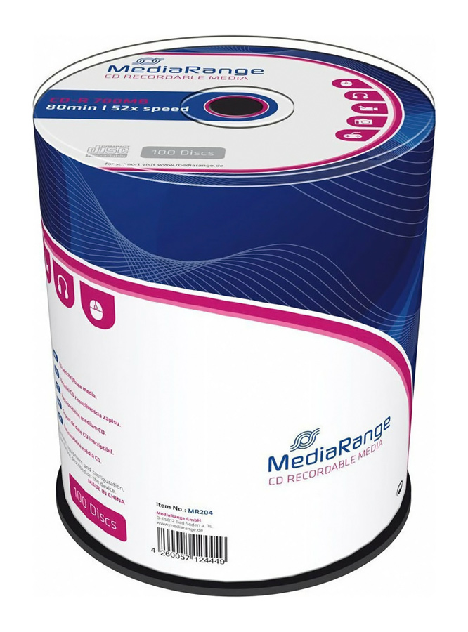 MEDIARANGE CD-R 52x 700MB/80min, cake box, 100τμχ