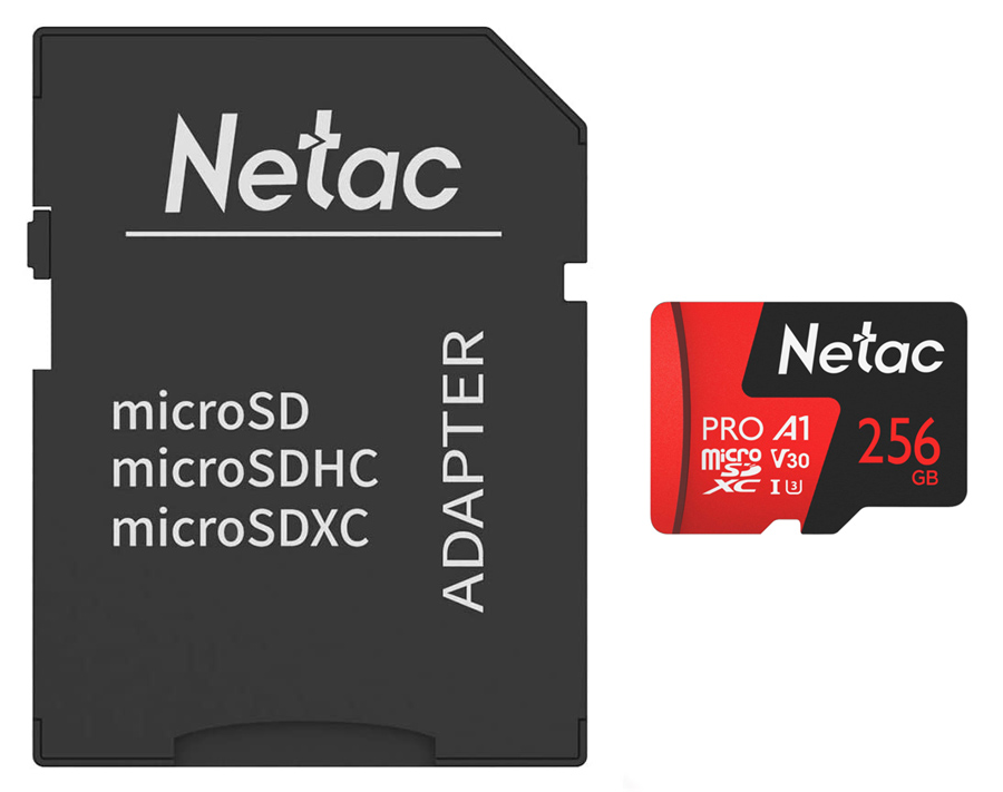 NETAC κάρτα μνήμης MicroSDXC P500 Extreme Pro, 256GB, 100MB/s, Class 10