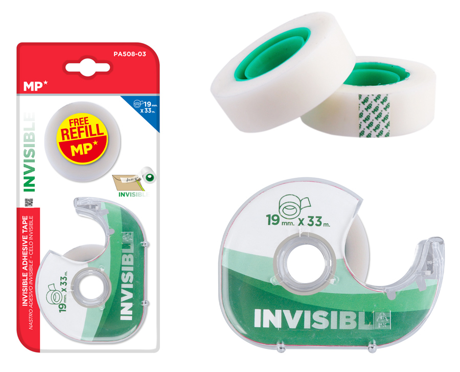 MP βάση και κολλητική ταινία Invisible PA508-03, 19mm, 33m, διάφανη