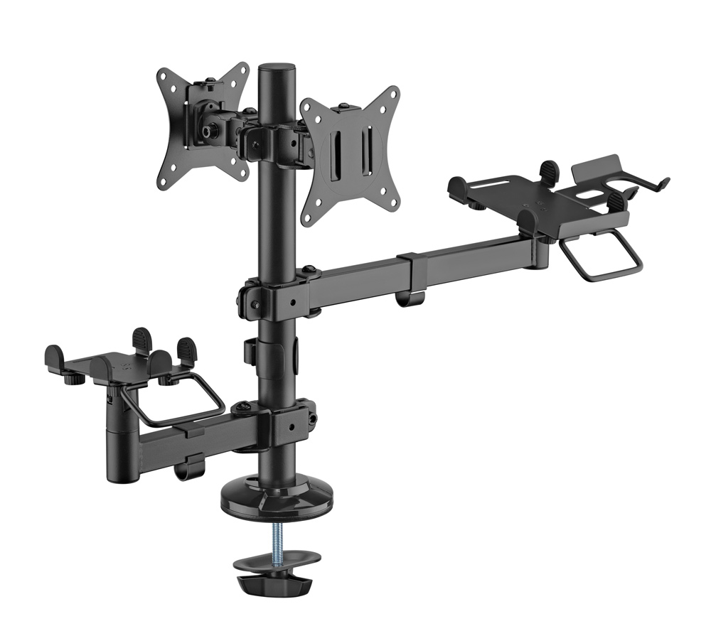 BRATECK βάση γραφείου PMM-02SD για 2x οθόνες 17″-32″/POS/printer